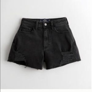 Hollister high waisted black jean shorts